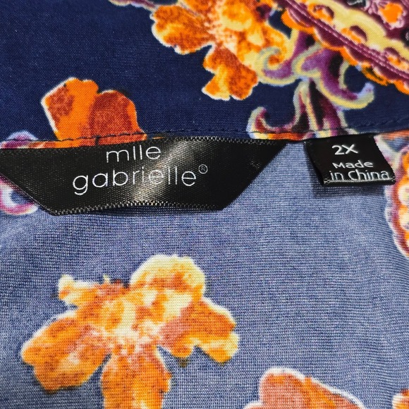 Mlle Gabrielle 2X Paisley Floral Print Long Sleeve Midi Dress Casual‎ Boho - Picture 2 of 8